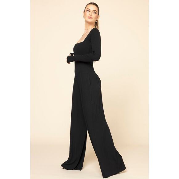 Popflex Go With The Flow Long Sleeve Jumpsuit - Black size Med Xtra Tall - Picture 4 of 4